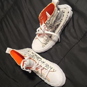 Converse Chuck Taylor's Creme blk orange insoles sz 5 kids 7 women
